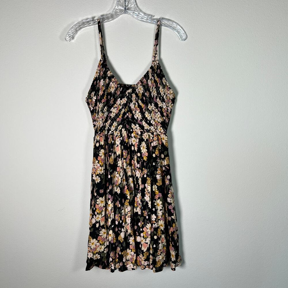 Angie Floral Black and Pink Mini Dress